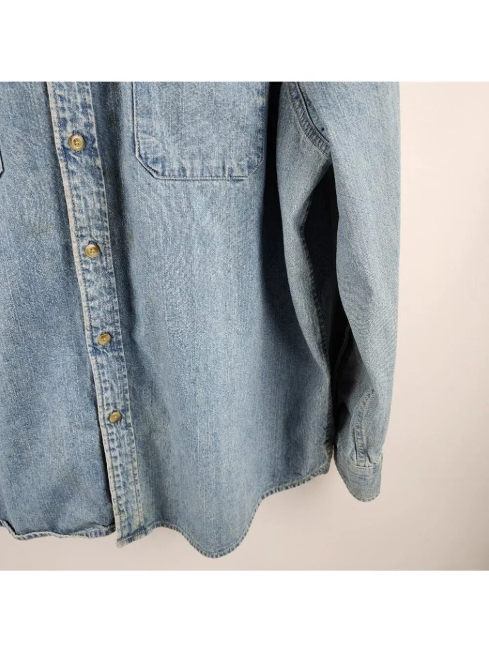 Levis Shirt Mens XXL Blue Western Denim Button Up L/S